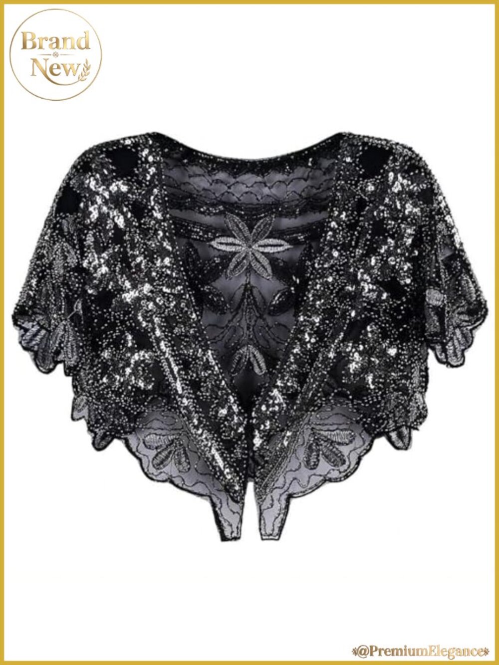 Sequin Beaded Evening Shawl Bridal Wrap for Wedding Party
